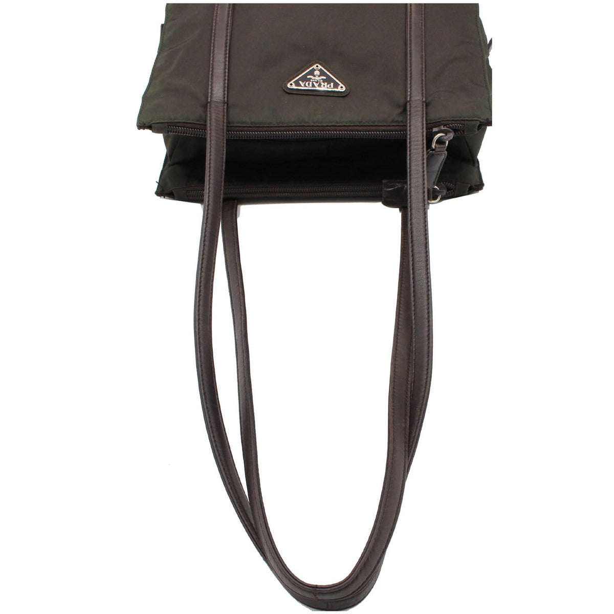 PRADA Nylon Tote Shoulder Bag Dark Green