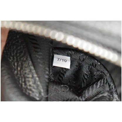 PRADA Flou Large Leather Shoulder Bag Black