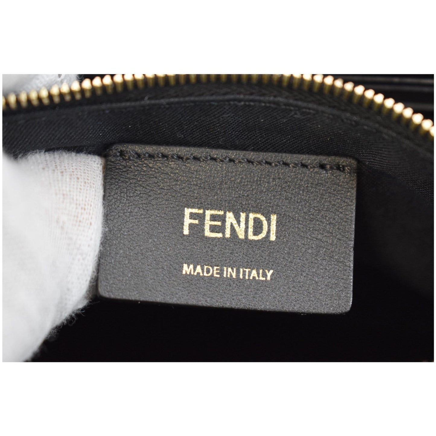 FENDI Vitello F is Envelope Leather Wallet on Chain Crossbody Bag Black