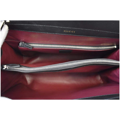 GUCCI Medium Zumi Diagonal Stripe Leather Top Handle Bag Beige 564714