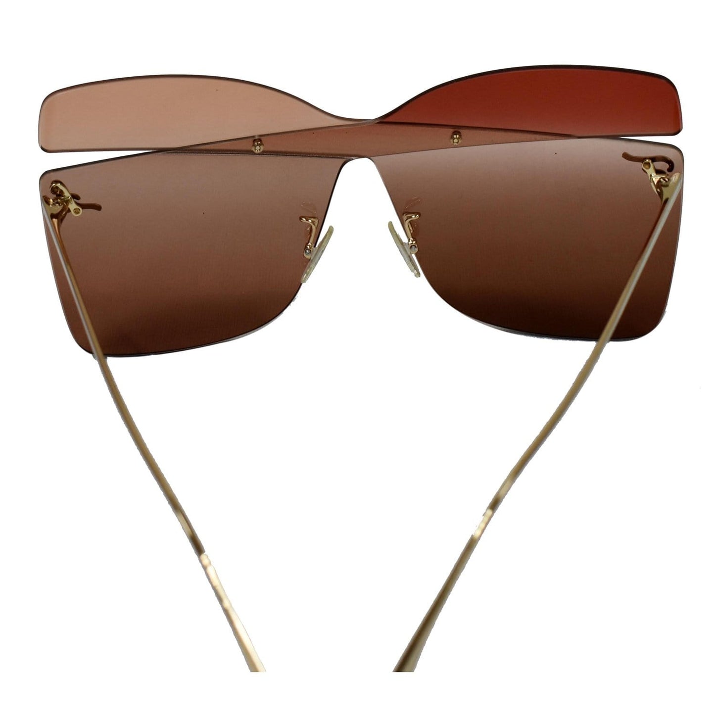 FENDI FF 0399/S 0G63/T4 Red Opal Peach Sunglasses Brown Gradient Lens