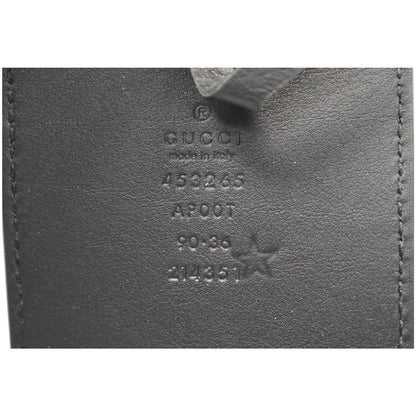 GUCCI Wide Double G Buckle Leather Belt Black Size 90/36 453265