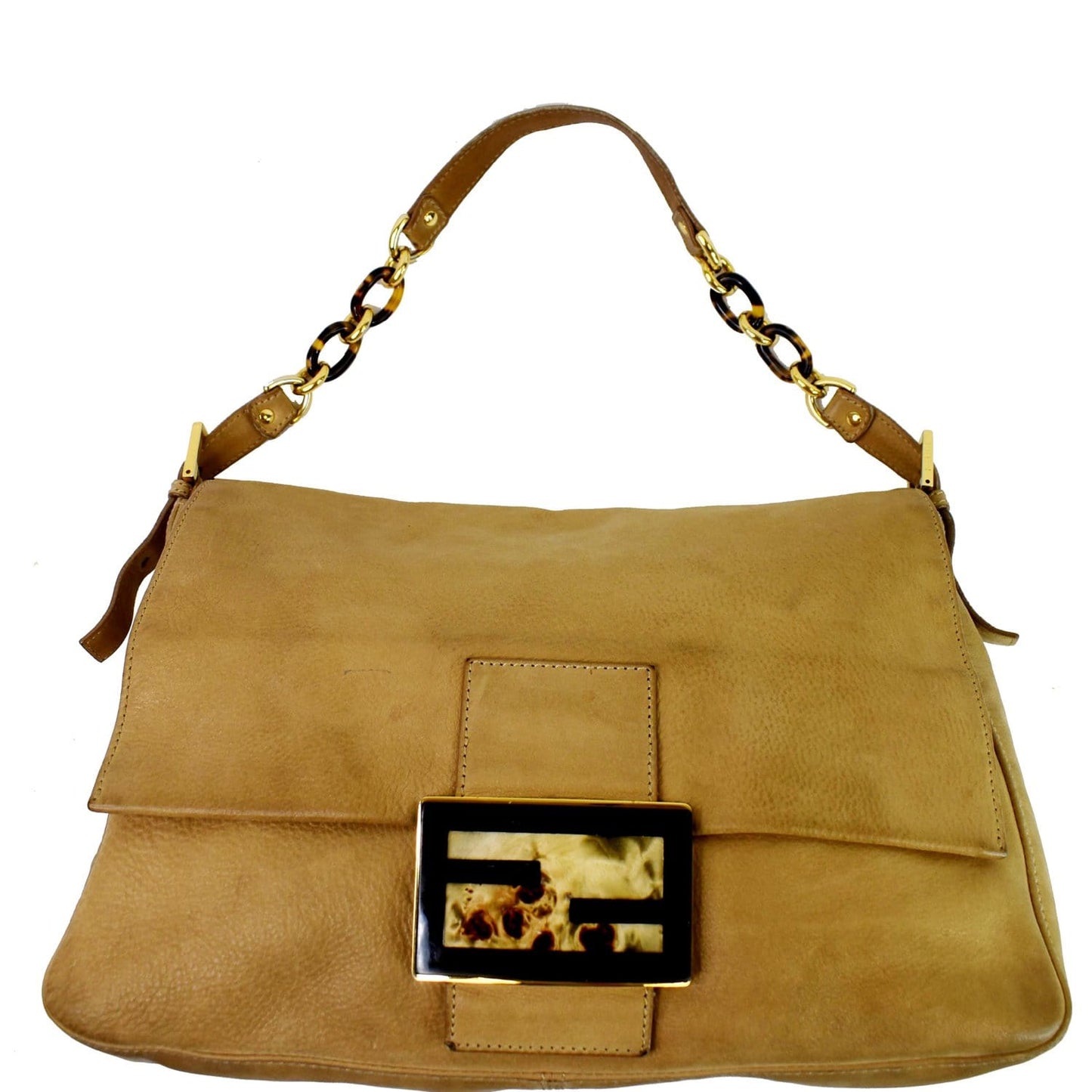 FENDI Mama Forever Large Flap Leather Shoulder Bag Yellow