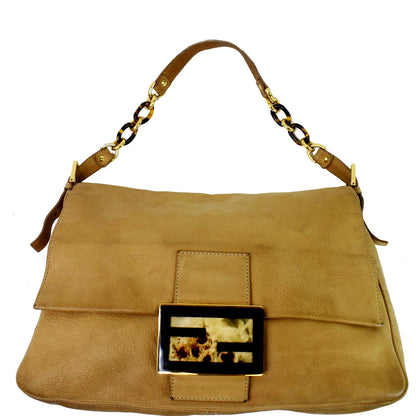 FENDI Mama Forever Large Flap Leather Shoulder Bag Yellow