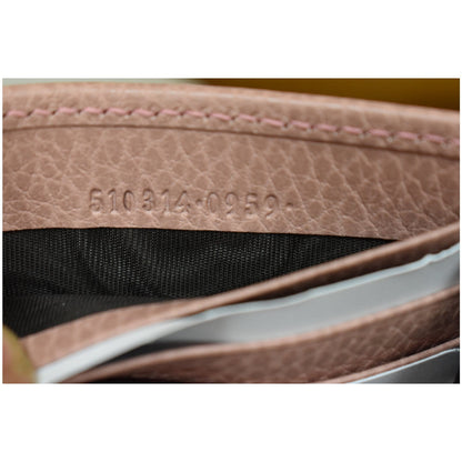 GUCCI Dollar Interlocking G Leather Chain Wallet Soft Pink 510314