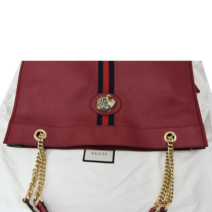 GUCCI Rajah Large Leather Tote Shoulder Bag Red 537219  - Hot Deals