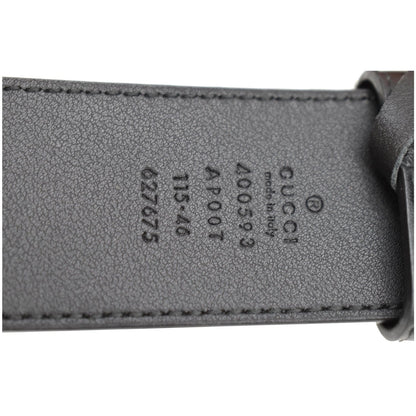GUCCI 2015 Re-Edition Double G Wide Leather Belt Black 400593