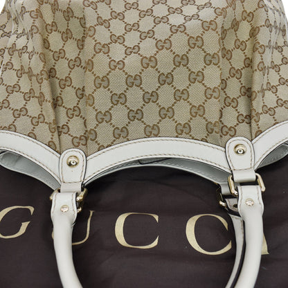 GUCCI Sukey Medium GG Canvas Tote Bag Beige 211944