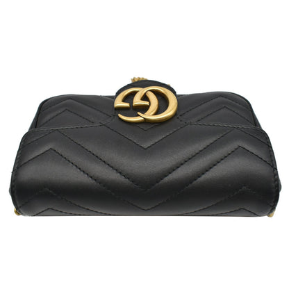 GUCCI GG Marmont Super Mini Leather Crossbody Bag Black 476433