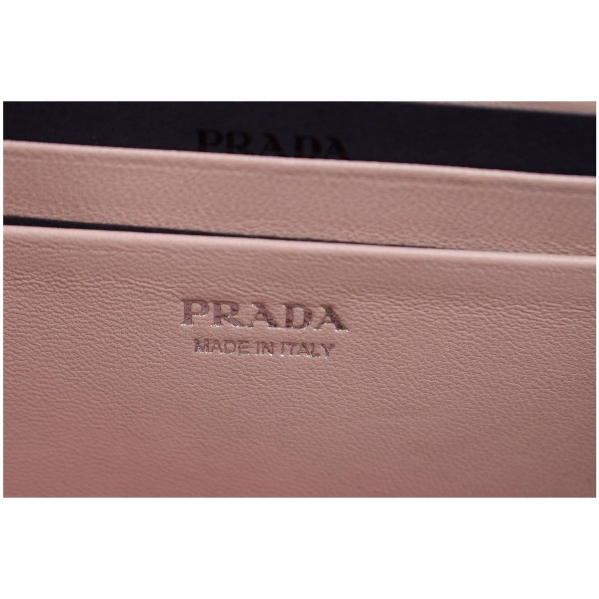 PRADA Nappa Mini Impunture Bandoliera Chain Leather Crossbody Bag Orchidea