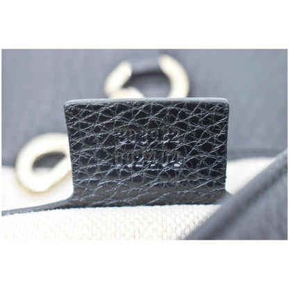GUCCI Soho Pebbled Leather Chain Shoulder Bag Black 308982