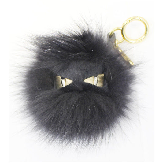FENDI Monster Bag Bugs Fur Charm Black