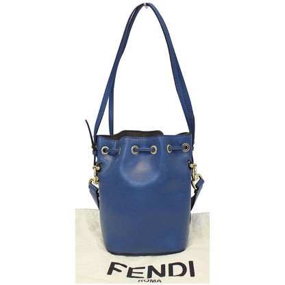 FENDI Bucket Mon Tresor Blue Crossbody Bag Blue