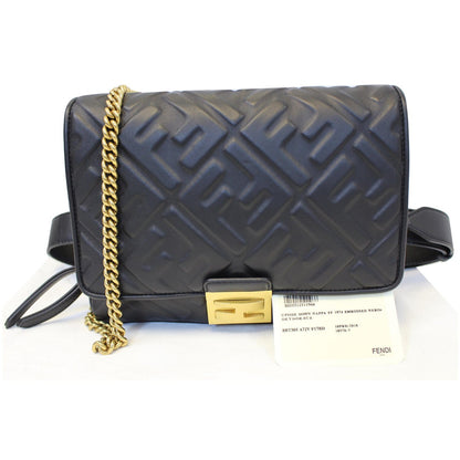 FENDI Upside Down Leather Belt Bag Black