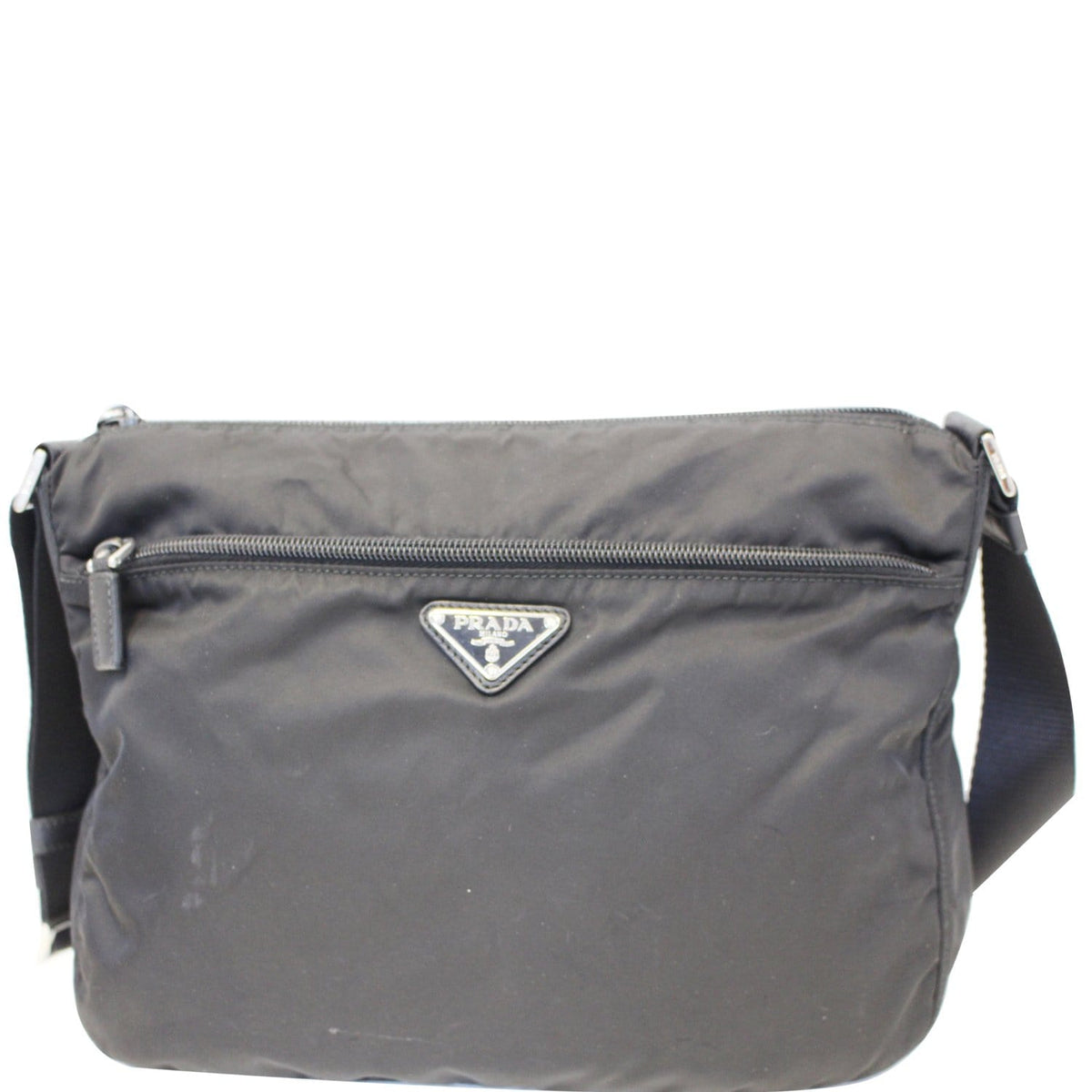 PRADA Large Nylon Crossbody Bag Black