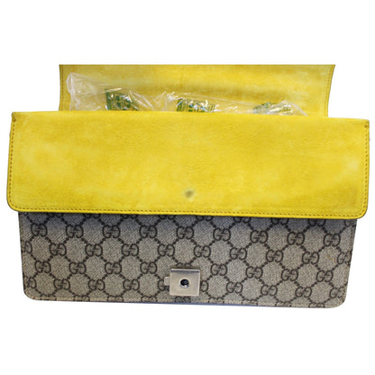 GUCCI Dionysus Small GG Supreme Canvas Shoulder Bag Beige 400249
