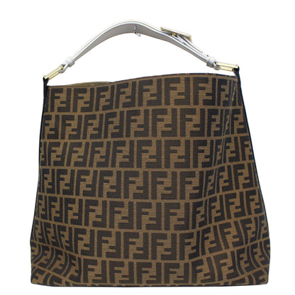 FENDI Zucca Canvas Large Hobo Bag Tobacco