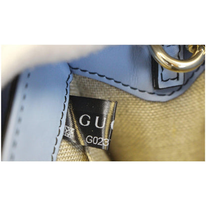 GUCCI Emily Mini Micro GG Guccissima Leather Shoulder Bag Light Blue