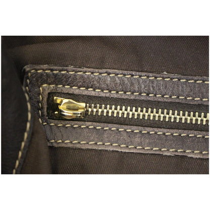GUCCI GG Canvas Peggy Medium Bamboo Top Handle Bag Brown