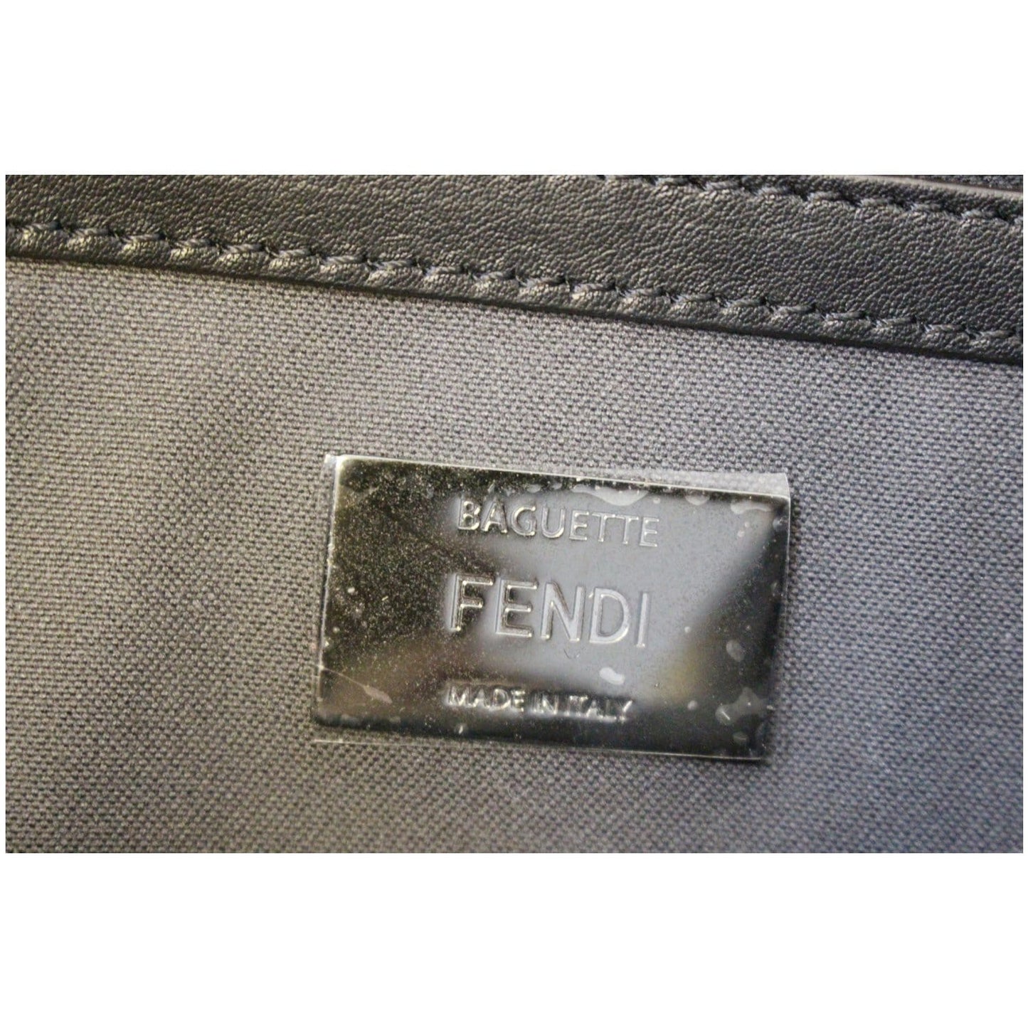 FENDI BAGUETTE Black Leather Shoulder Bag