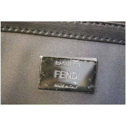 FENDI BAGUETTE Black Leather Shoulder Bag