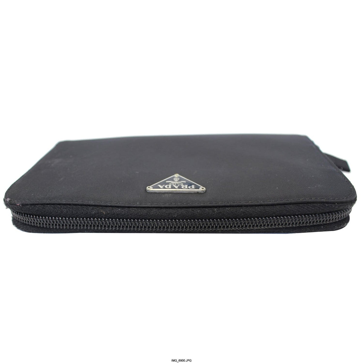 PRADA Black Nylon Zip Around Wallet