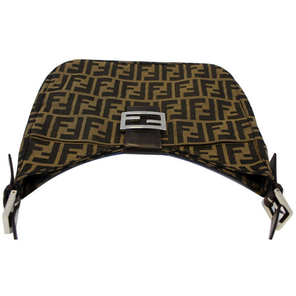 FENDI Zucca Canvas Hobo Shoulder Bag Brown
