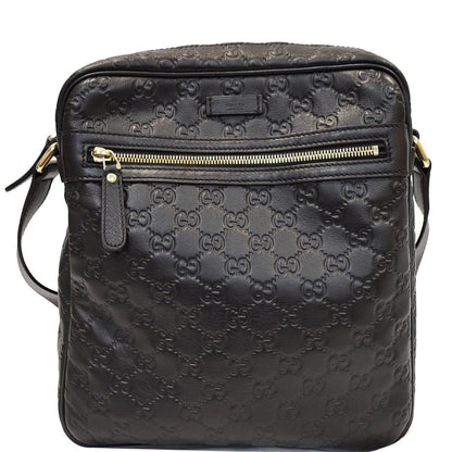 GUCCI Guccissima Leather Messenger Bag Black 201448