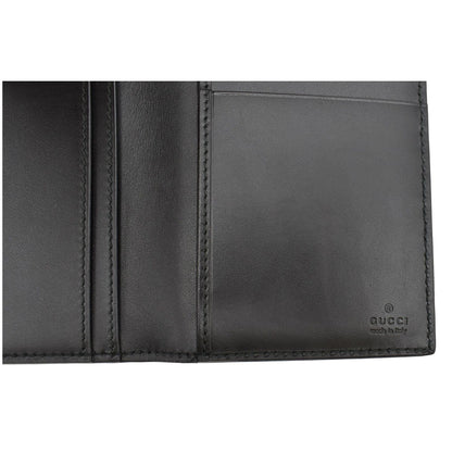 GUCCI Continental Long GG Guccissima Leather Wallet Black 224183