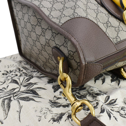 GUCCI Neo Vintage GG Supreme Monogram Web Duffel Travel Bag Beige