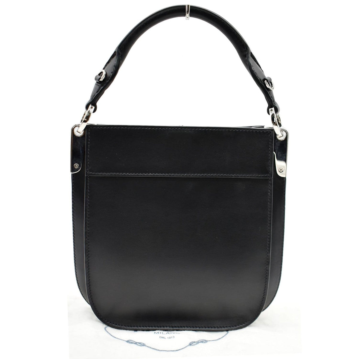PRADA City Margit 1BC076 Calf Leather Satchel Bag Black