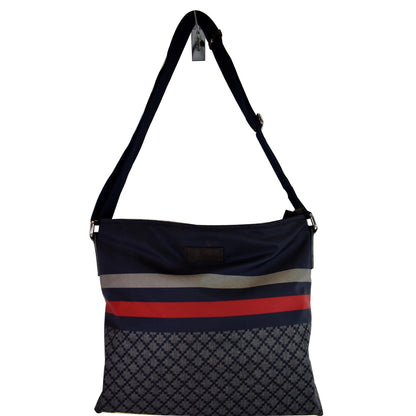 GUCCI Diamante Nylon Crossbody Messenger Bag Blue/Red 270410