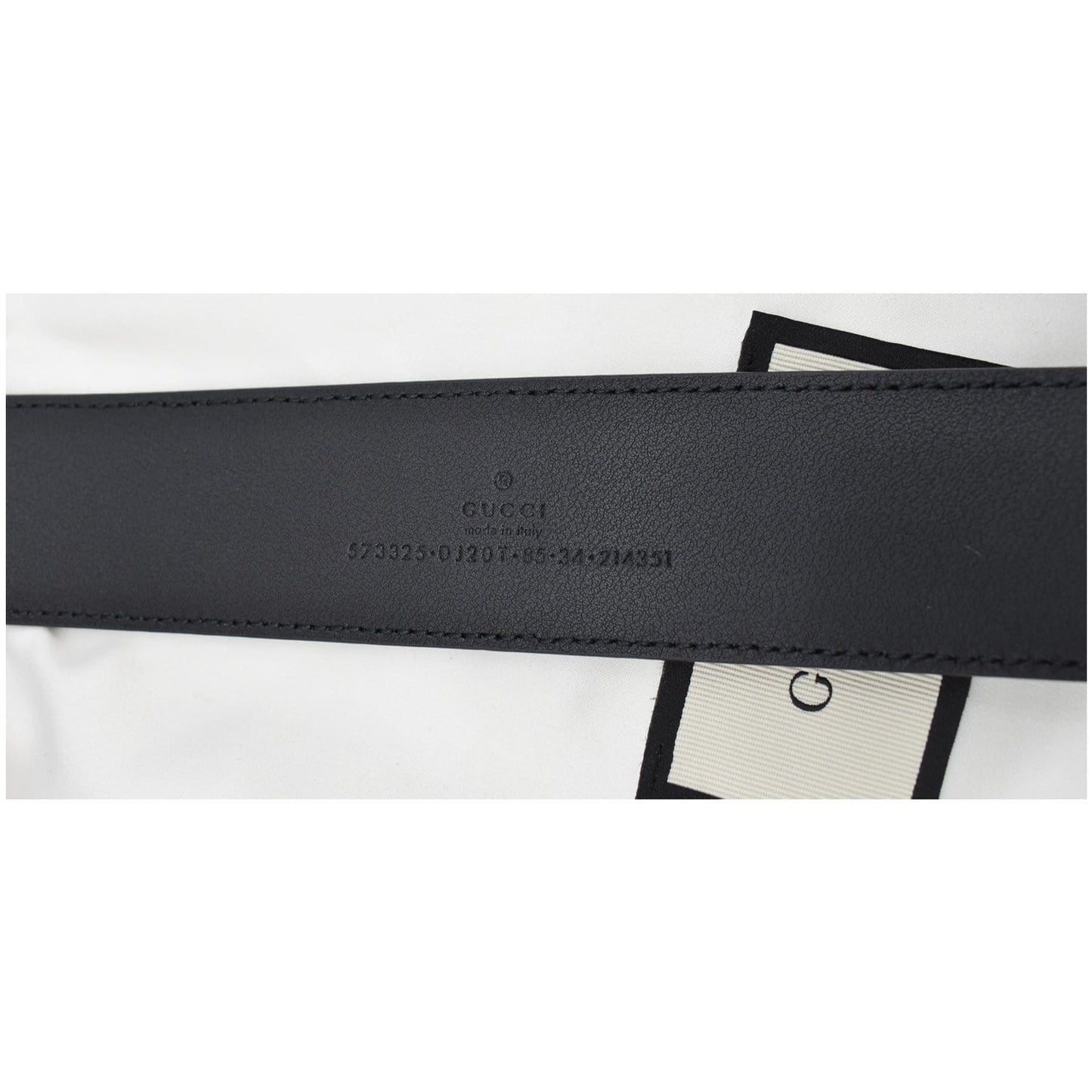 GUCCI Leather Belt Black 573325 Size 85 34