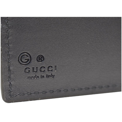 GUCCI Micro Guccissima Large Bi-fold Leather Wallet Black 292534