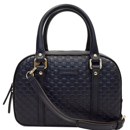 GUCCI Microguccissima Small Leather Crossbody Bag Black 510289