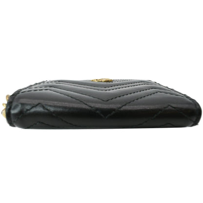 GUCCI Marmont GG Leather Card Case Wallet Black 546579