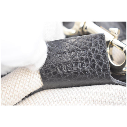 GUCCI Soho Pebbled Leather Chain Shoulder Bag 308982 Black