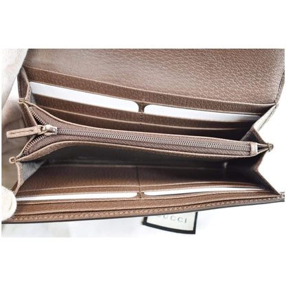 GUCCI Ophidia GG Continental Supreme Canvas Wallet Beige 523153