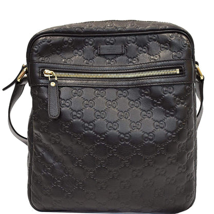 GUCCI Guccissima Leather Messenger Bag Black 201448