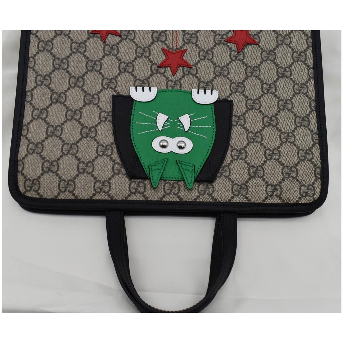 GUCCI Children’s Cat Printed GG Canvas Tote Bag Beige 645290