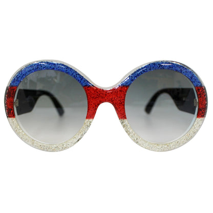 Gucci GG0101S 006 Multi-Color/Gold Sunglasses Grey Gradient Lens
