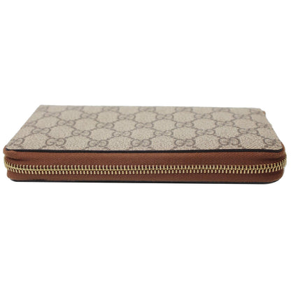 GUCCI GG Supreme Zip Around Wallet Beige 410102