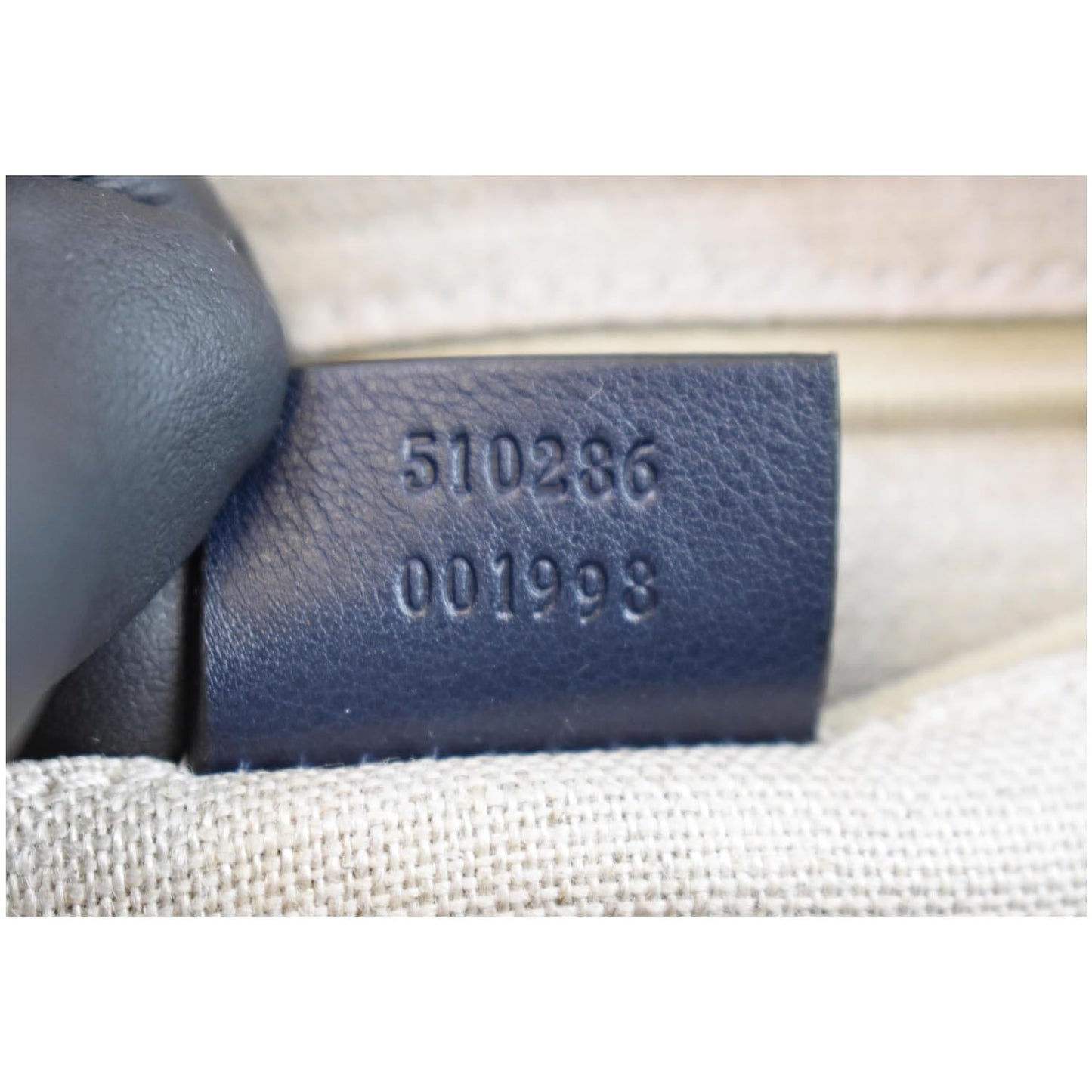 GUCCI Microguccissima Small Leather Crossbody Bag Navy Blue 510286