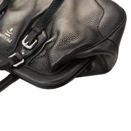 PRADA Gradient Antik Frame Leather Satchel Bag Bronze Metallic