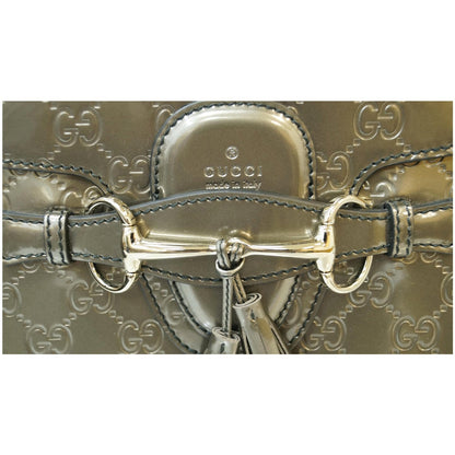 GUCCI Emily Large Guccissima Chain Shoulder Bag Grey 295403