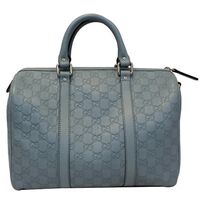 GUCCI Medium Joy Guccissima Leather Boston Bag Turquoise