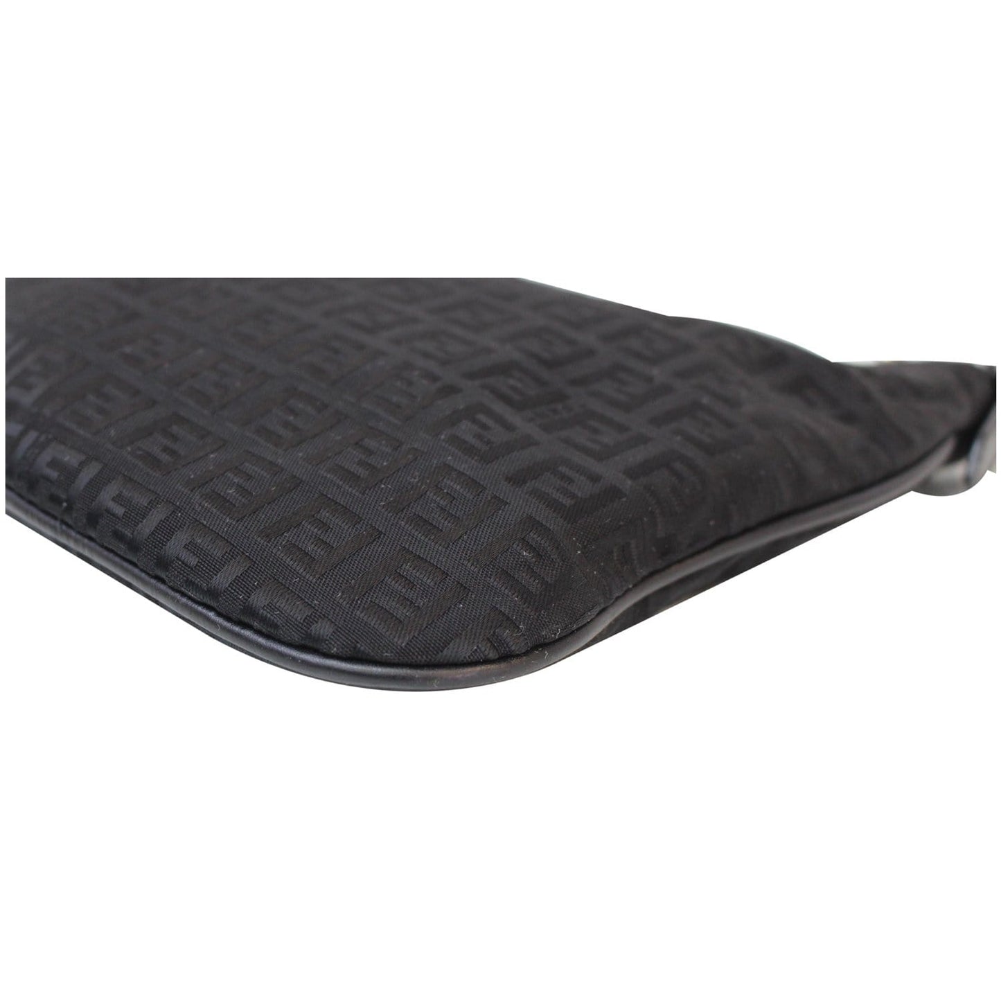 FENDI FF Zucchino Small Oyster Shoulder Bag Black