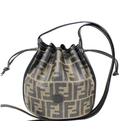 FENDI Drawstring Bucket Crossbody Bag Brown