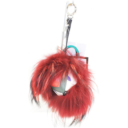 FENDI Fox Fur Monster Bag Bug Charm Red