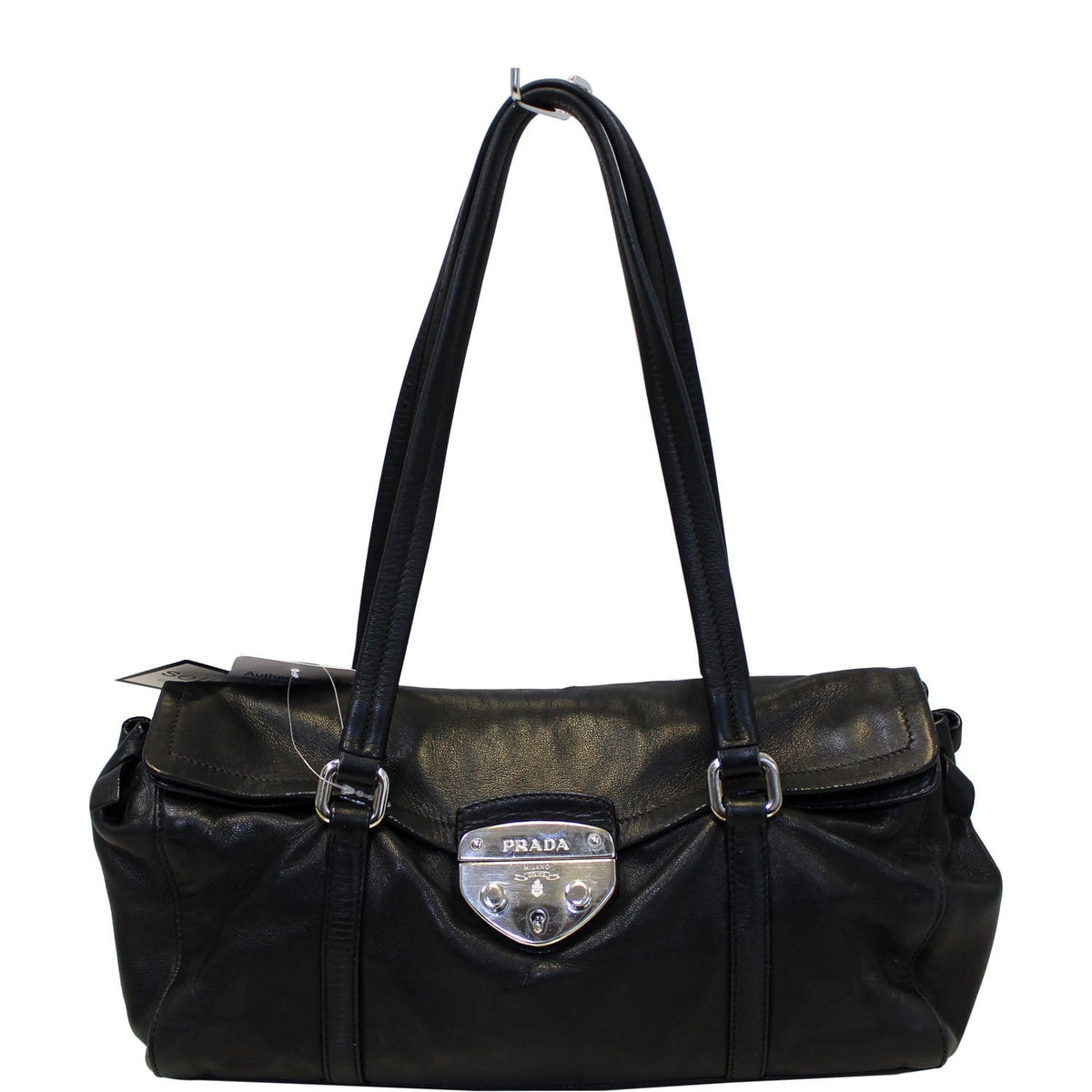 Prada Black Lambskin Leather Shoulder Bag